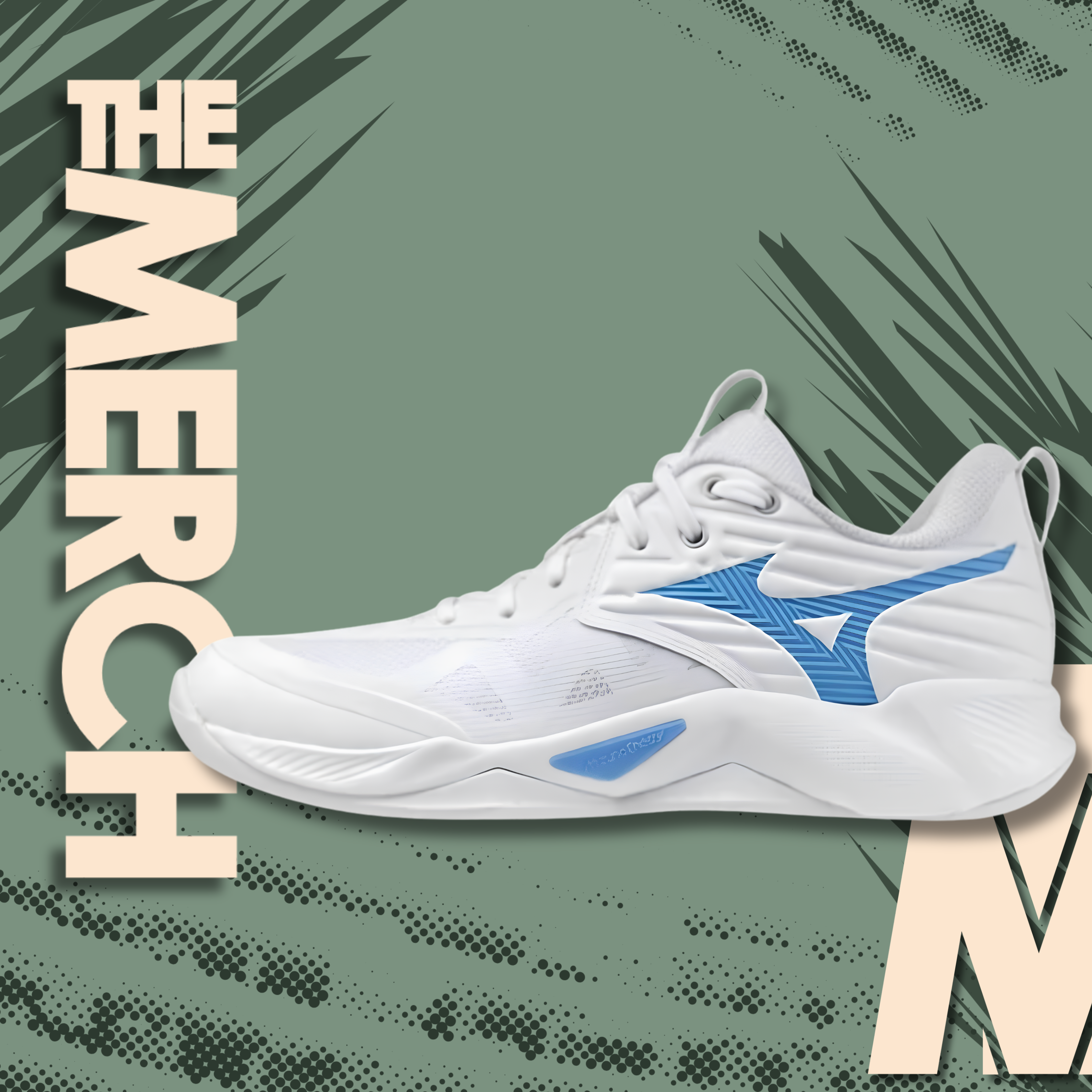 Women's Wave Momentum Pro Volleyball Shoe - White / Baby Blue