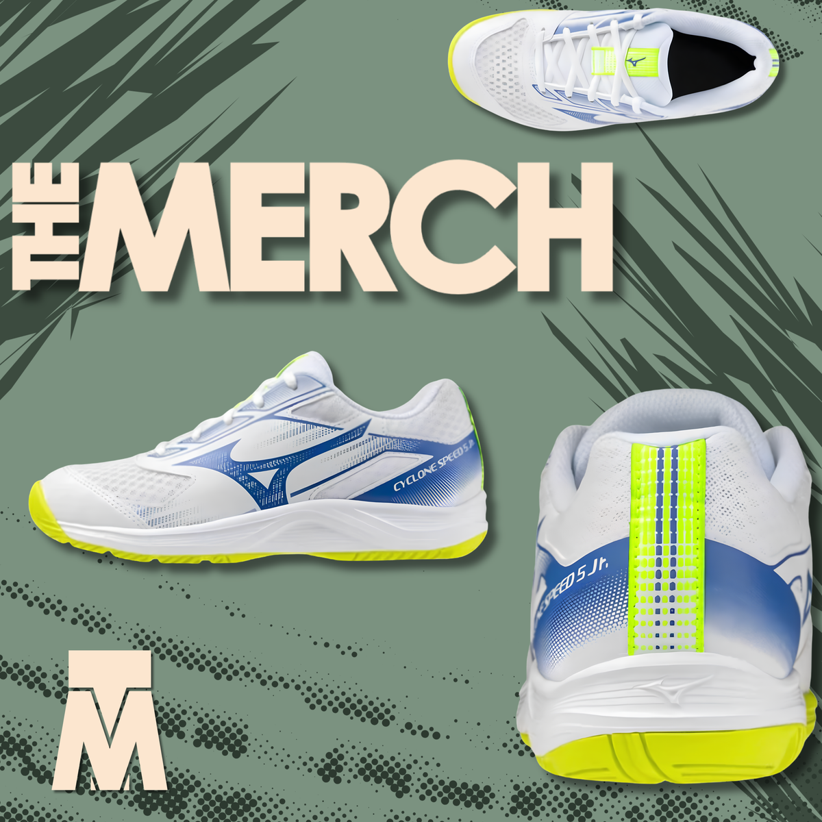 Mizuno Youth Volleyball Shoe - Cyclone Speed 5 Jr. - White/Lightning Yellow
